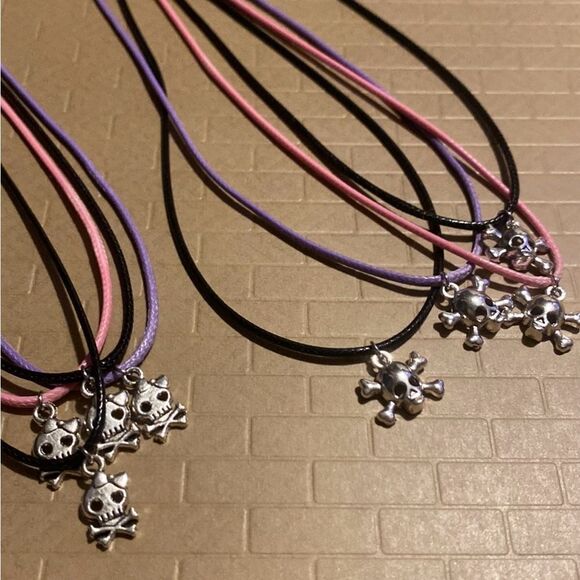 Minimalist, Stainless Steel Skull & Crossbones, W/ Adjustable Rope Necklace - Picture 11 of 12